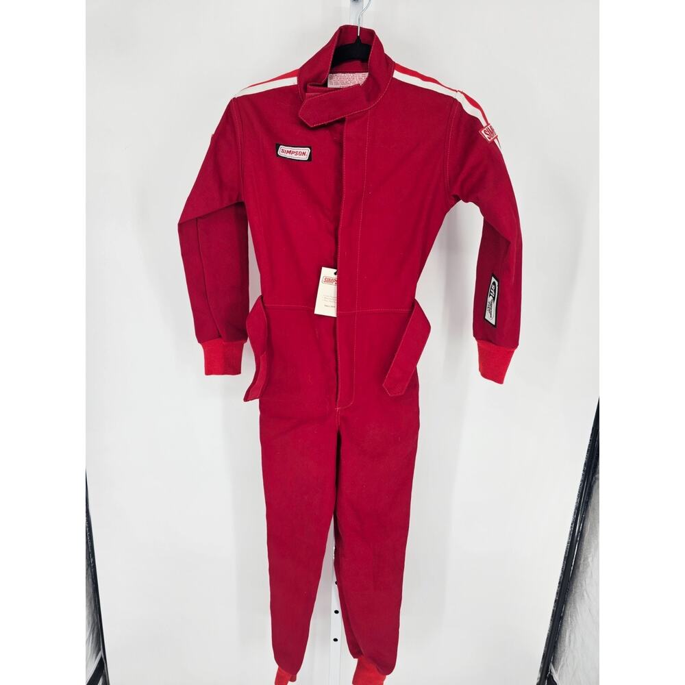 Vtg Simpson Racing Suit Coveralls Jumpsuit Made In USA Size XS Red NEW